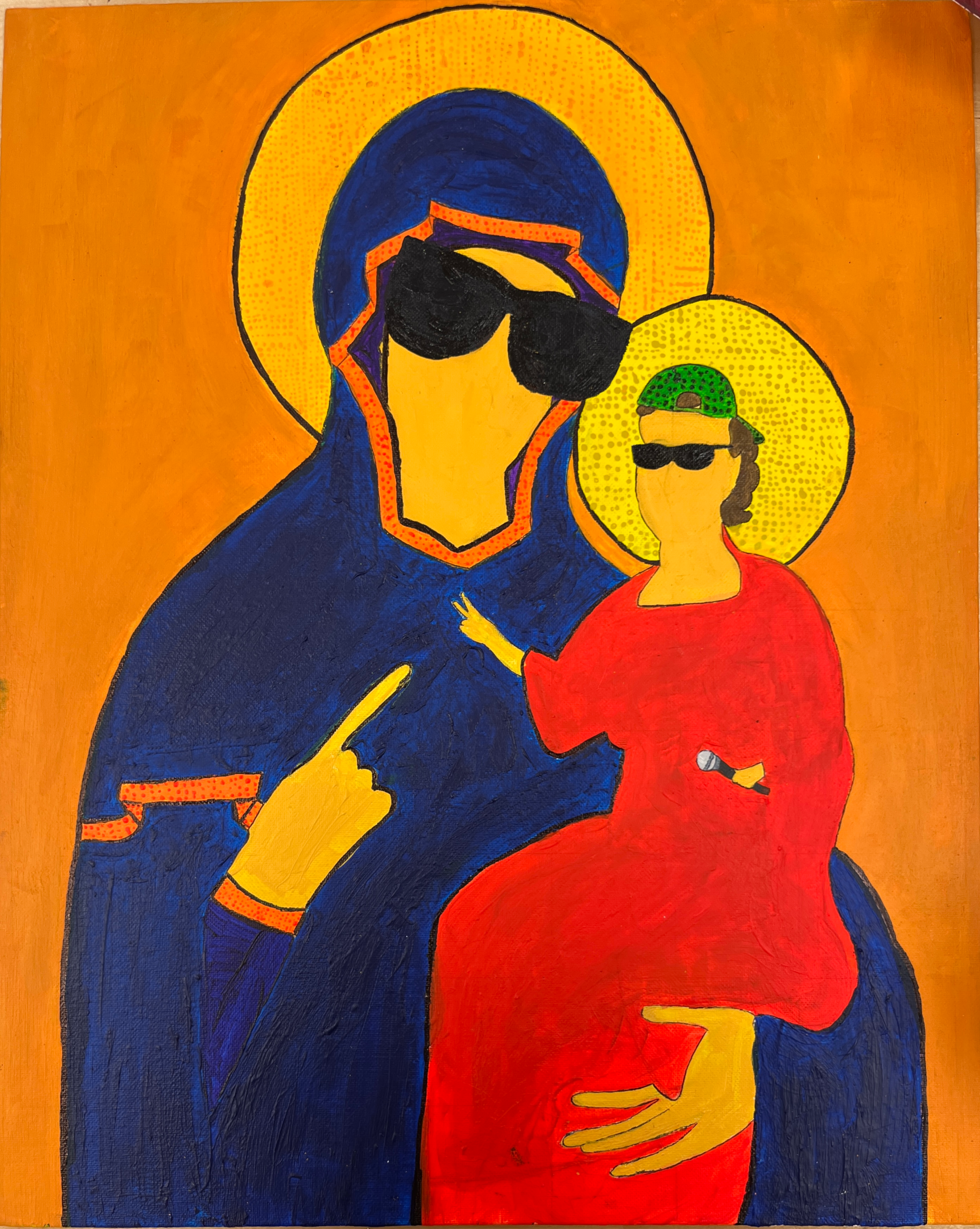 Popart Madonna and Child